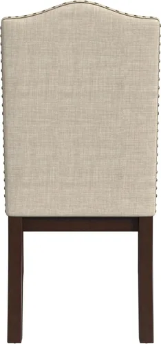 Miniatura 37 de Homepop Silla de comedor con detalles festoneados, sillas de comedor Parsons tapizadas, muebles decorativos para el hogar, tejido gris claro