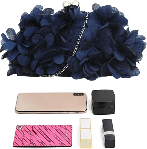 Miniatura 3 de Buddy - Bolso de mano de satén suave para mujer, con forma de rosa, para boda, fiesta