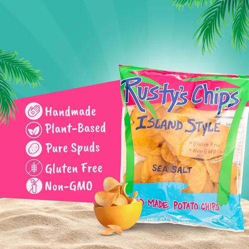 Miniatura 3 de Rusty's Chips - Chips crujientes y saludables para un bocado rápido - Chips sin gluten, sin conservantes, sin OMG, paquete de aperitivos veganos