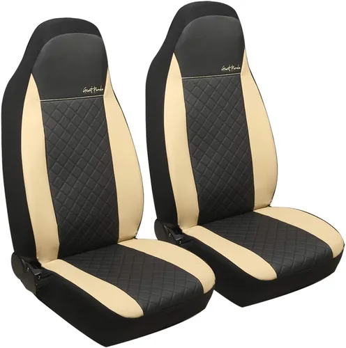 GIANT PANDA Fundas para asiento delantero de automóvil, fundas para asiento de cubo, fundas de cuero para asientos de respaldo alto para
