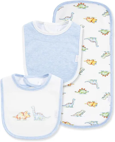 Miniatura 23 de Little Me Clothes for Baby Boys’ and Girls’ 2 Bibs and 1 Burp Cloth Set, Soft Cotton Feeding Essentials with Velcro Closures