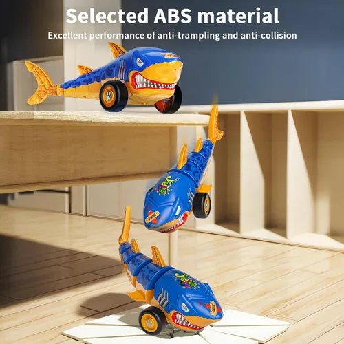 Miniatura 6 de suangrc Juguete de coche de tiburón RC para niños, tiburón de control remoto de 2.4 GHz con cola oscilante, juguete de tiburón con luces LED