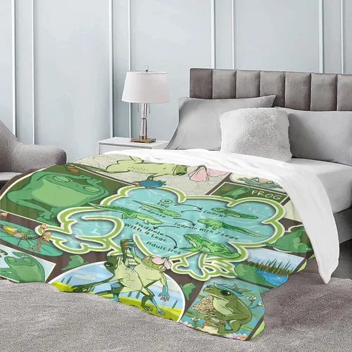 Miniatura 5 de Manta de franela de comida suave y ligera para sofá, cama, viajes, camping, manta cálida de regalo para amantes de las ranas hombres y mujeres