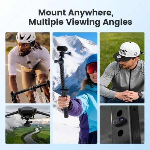 Miniatura 3 de Cámara de vlogging 4K 30FPS, cámara POV de 64 GB con impermeable de 33 pies, cámara de acción pequeña de 20 MP estabilización de 6 ejes, cámara