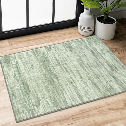 Miniatura 24 de SIILOOM 2 x 3 Alfombra moderna y abstracta para entrada, alfombra neutra azul marino gris multicolor súper suave de área pequeña, alfombras lavables