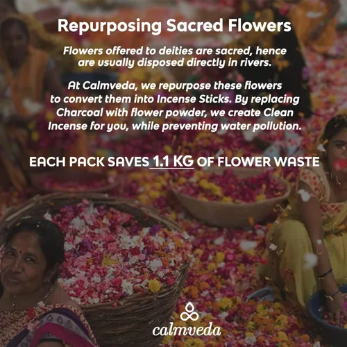 Miniatura 6 de Varillas de incienso espiritual del templo indio, 80 varillas de incienso sin carbón, hechas de flores recicladas, inspiradas en el templo Incienso