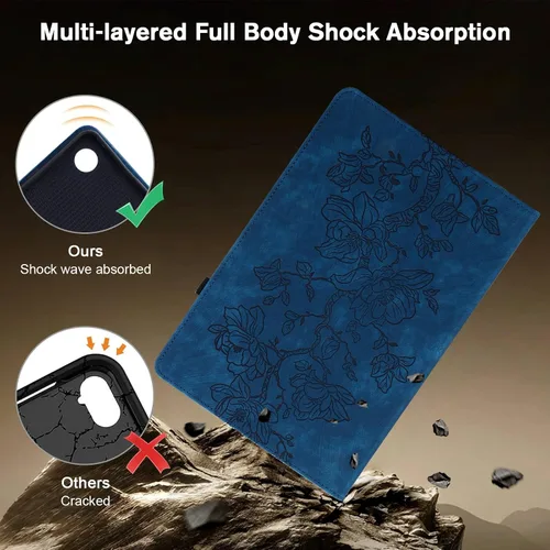 Miniatura 5 de Funda para Samsung Galaxy Tab S5e 10.5 2019 Modelo SM-T720/T725/T727, funda delgada de piel sintética con soporte multiángulo y soporte