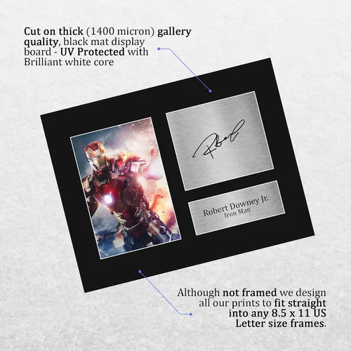 Miniatura 3 de HWC Trading Robert Downey Jr USL Autógrafo impreso firmado Iron Man Los Vengadores Foto impresa para regalo - Gran idea de regalo - Tamaño carta