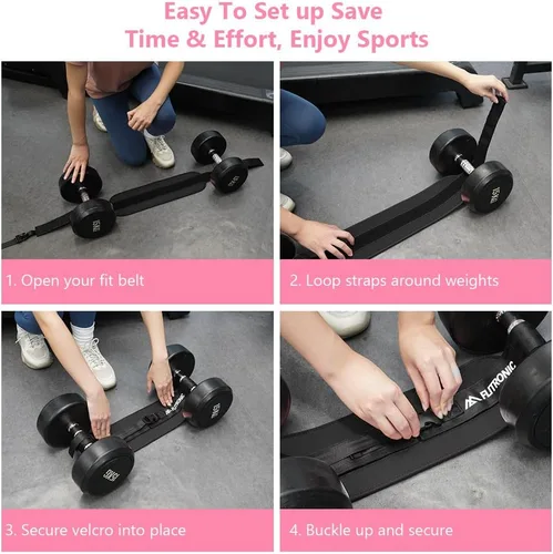Miniatura 4 de Flintronic Exercise Hip Thrust Belt, Glute Trainer, Adjustable Hip Thrust Belt with Extra Padding for Dumbbells Kettlebells Gym Fitness Bodybuilding