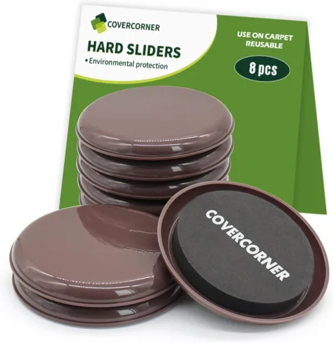 Miniatura 18 de Deslizadores de muebles para alfombra 4 piezas - 9 1/2 pulgadas Deslizadores para mover muebles, protectores de pisos para patas de sillas - Mueve