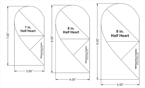Miniatura 2 de Juego de plantillas de costura y acolchado de medio corazón de 3 piezas, acrílico transparente de 1/4 pulgadas