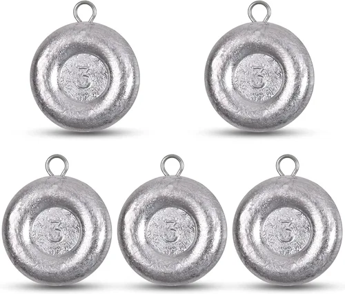 Miniatura 11 de Pesas de pesca de disco, pesos de hundimiento de monedas, pesos de pesca de agua salada, pesca de surf, aparejos de pesca de gato, 8 onzas, 6 onzas