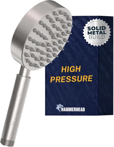 Miniatura 7 de HammerHead Showers® Cabezal de ducha de mano de metal sólido, negro mate, cabezales de ducha de bajo flujo de 1.75 GPM, varita rociadora de 4