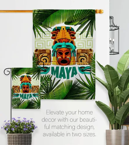 Miniatura 8 de Maya - Juego de banderas de jardín para colgar en la pared, regional, México, Estados Unidos, México, Estados Unidos, país, área particular