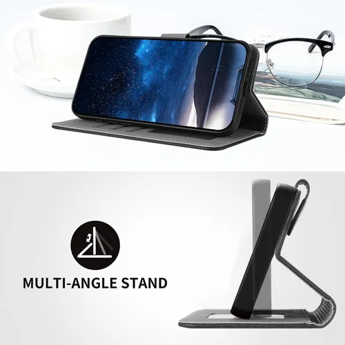 Miniatura 4 de Funda compatible con Sony Xperia 1 VI Cierre Magnético Billetera Ranura Tarjeta Flip Kickstand Case Negro