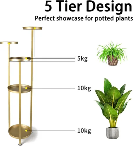 Miniatura 3 de Flower Stand Floor Flower Stand Plant Shelves Balcony Living Room Interior Modern Decoration Floor Standing Flower Shelf Storage for Balcony Lawn