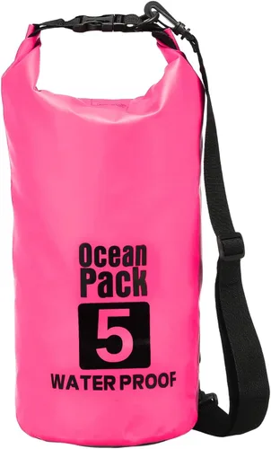 Miniatura 21 de Bolsa seca impermeable, 5 L, ajuste para mujeres y hombres, bolsas a prueba de agua, mochila flotante ligera de almacenamiento en seco con silbato