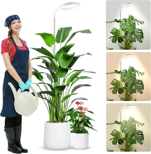 Miniatura 13 de wolezek Luces de cultivo para plantas de interior de espectro completo, 80 LEDs luz de cultivo de 3 colores, luces de plantas de 65 pulgadas