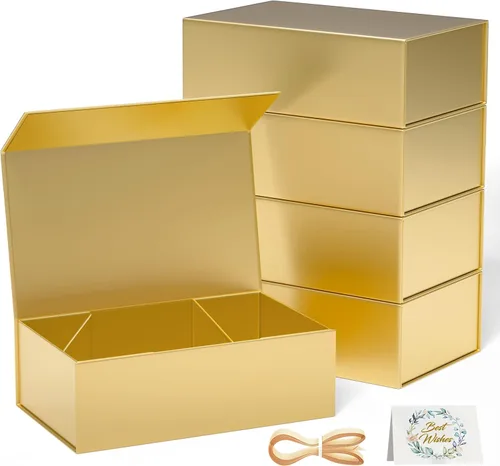 Miniatura 9 de RYDDOY Caja de Regalo Negra, 9.5x6x3'' Cajas de Regalo para Regalos con Tapas Cierre Magnético Rectangular Plegable para Caja de Propuesta