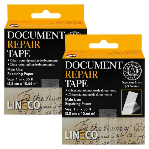 Miniatura 7 de Lineco - Cinta de reparación de documentos archivísticos, repara documentos de papel, páginas de libros, mapas, fotos y obras de arte impresas.
