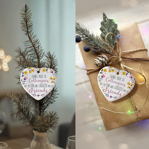 Miniatura 4 de YZEXEZY Adorno de regalo de compañero de trabajo, adorno colgante de cerámica para colega, despedida de jubilación, cumpleaños, Navidad, Acción