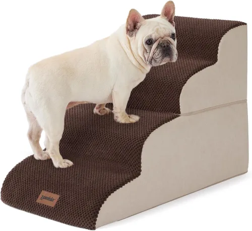 Miniatura 16 de ZOMISIA Escaleras para perros pequeños, escaleras para mascotas para sofá y cama, rampa de espuma 35D para perros con parte inferior antideslizante