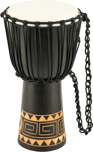 Djembe de mano, tambor circular, tallado en caoba, Serie Headliner — NO FABRICADO EN CHINA — Cuerdas de tejido de Mali africano, GARANTÍA DE 2 AÑOS