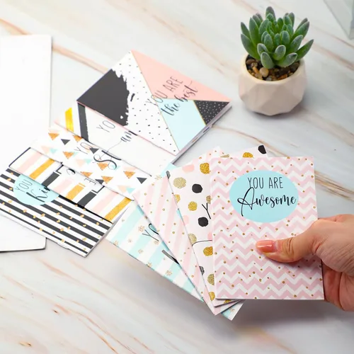 Miniatura 4 de Sherr 36 blocs de notas inspiradores, recuerdos de fiesta, mini diario motivacional, cuaderno de líneas y puntos con purpurina, bloc de notas