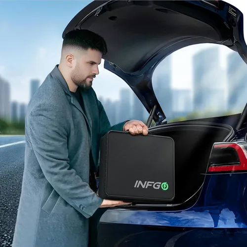 Miniatura 8 de Cargador EV de nivel 2, 40 amperios, corriente ajustable y retardo de temporización, 240 V, 9.6 kW, enchufe NEMA 14-50, estación de carga portátil
