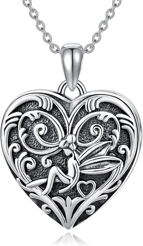 SOULMEET - Collar con relicario en forma de corazón con girasol, donde se pueden guardar fotografías de personas para tenerlas cerca de ti, joyería