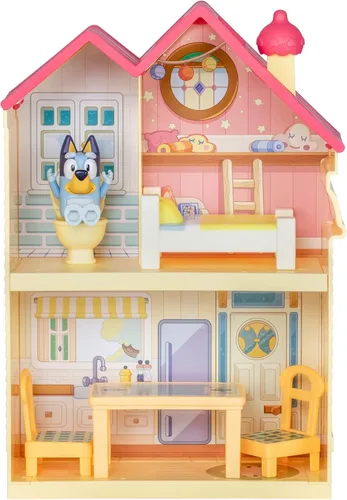 Miniatura 7 de Mini Casa de Juegos con Figura de 2.5" y 5 Accesorios, Juguetes de Casa de Juegos de 3 Habitaciones con Asa de Transporte, Juguete de Viaje Compacto
