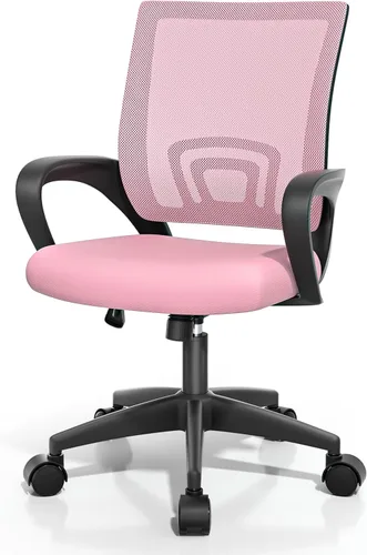 Miniatura 27 de Magshion Silla ergonómica de escritorio de oficina, silla de computadora de malla con respaldo medio, silla giratoria con respaldo transpirable