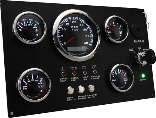 Miniatura 2 de MOTOR METER RACING Juego de 5 calibradores de la serie Pro W Panel de instrumentos tacómetro de 85 mm 3-3/8" 52 mm 2-1/16" Voltaje 12V Nivel