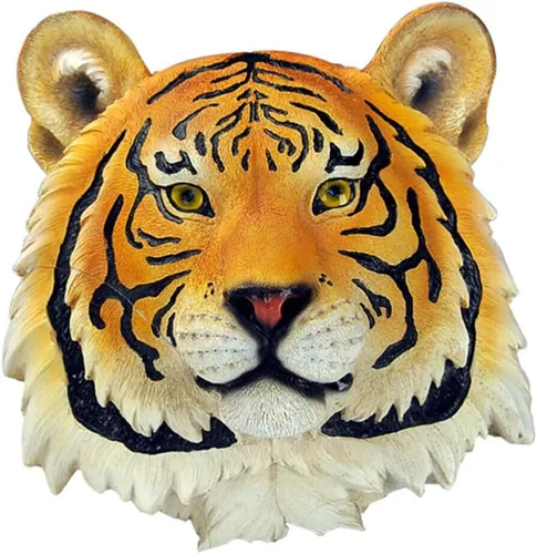 Miniatura 17 de Estatuas de resina para colgar en la pared con cabeza de animal, estatuas de bar, cafetería, escultura, decoración (leopardo negro)