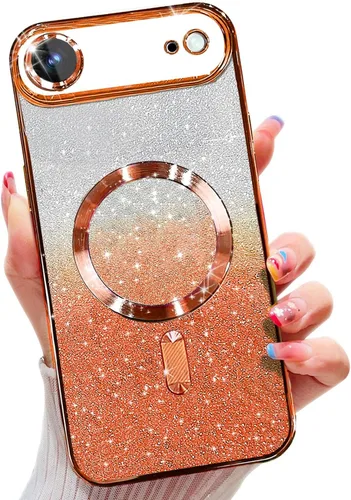 Miniatura 53 de Misscase Funda magnética compatible con iPhone 14 con purpurina y protector de lente de cámara, protección completa, compatible con MagSafe