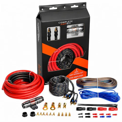 TOPSTRONGGEAR Kit de amplificador 4ga – Kit de cableado de amplificador de calibre 4 AWG para subwoofers de coche, altavoces, sistema de audio, kit