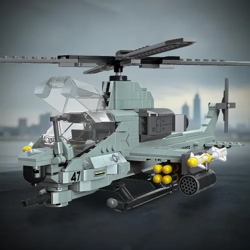 Miniatura 4 de AH-1Z Viper Attack - Juego de bloques de construcción de helicóptero (597 piezas) - Compatible con el juego de aviones Lego, kit de modelo de avión