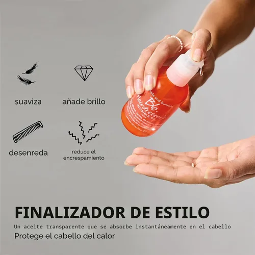 Miniatura 7 de Bumble and bumble. Hairdresser's Invisible Oil Frizz-Reducing Hair Oil Heat Protection, Frizz Control + Shine Curly, Wavy, Straight With
