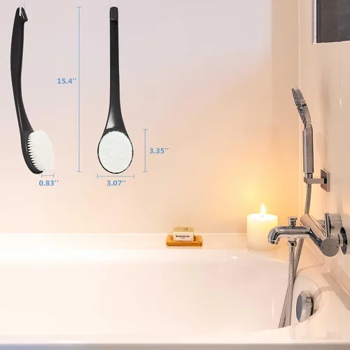 Miniatura 6 de Cepillo de ducha exfoliante para el cuerpo, nunca se moldea de 15 pulgadas, cepillo de espalda de mango largo para ducha, cepillo corporal