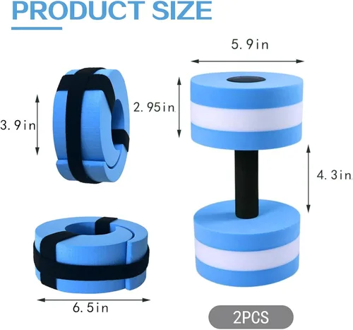 Miniatura 2 de Pesas de agua deportivas para ejercicio de piscina, equipo de aeróbicos acuáticos, juego combinado de mancuernas de ejercicio acuático de alta Azul