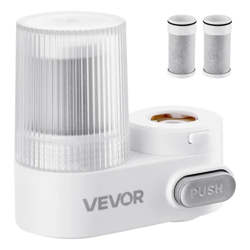 Miniatura 14 de VEVOR Filtro de agua de montaje en grifo, purificador de agua horizontal para grifo de fregadero, filtros de fibra de carbono, elimina el plomo