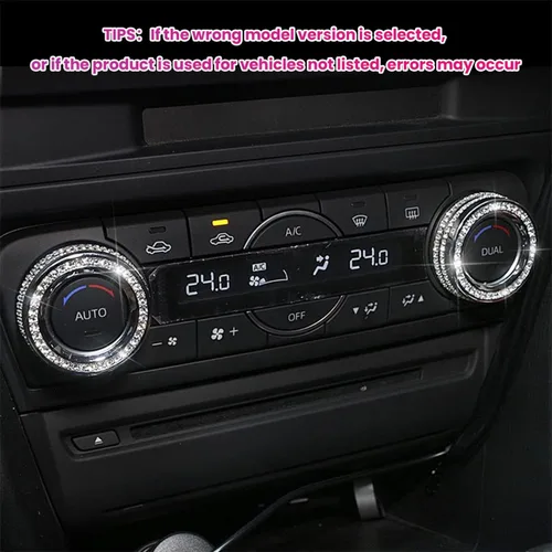 Miniatura 8 de Tapones para pomos de aire acondicionado, compatibles con Mazda 3 (2014-2018), cristal, decoración
