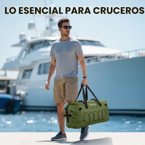 Miniatura 7 de HEETA Bolsa de lona impermeable para motocicleta, mochila seca para motocicleta, 60L/80L, extra grande, bolsas de viaje con correas y asas