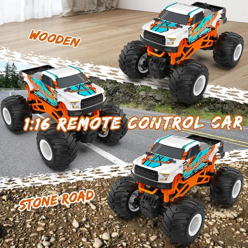Miniatura 2 de Camión monstruo RC a escala 1:16 - Camión todo terreno de 2.4GHz para niños de 4 a 12 años, camión RC todoterreno de 20 Km/h, regalo de Navidad