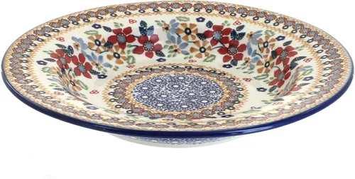 Miniatura 11 de Cerámica polaca de rosa azul – Plato de sopa azul violeta – 9.25 pulgadas de diámetro – Gran cuenco para sopas, ensaladas y pastas