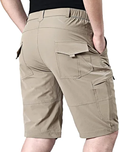 Miniatura 3 de EXEKE Pantalones cortos de senderismo ligeros para hombre, elásticos, de secado rápido, con múltiples bolsillos