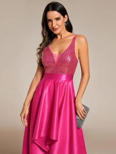 Miniatura 5 de Ever-Pretty Vestido de fiesta largo con cuello en V para mujer, 0667
