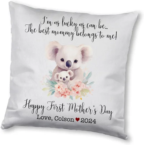 Miniatura 5 de Happy Mother's Day Koala Design, First Mother's Day Custom Pillowcase, Personalized Mother's Day Pillowcase, Gift for Mom, Home Decor