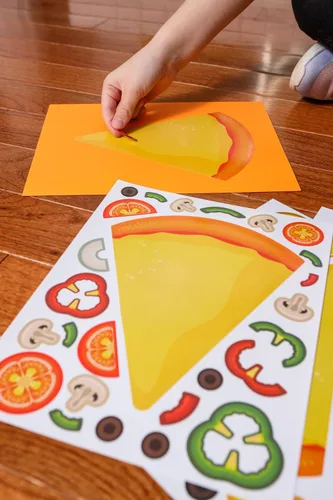 Miniatura 3 de 24 calcomanías de pizza para niños (tamaño grande de 8.5 x 11 pulgadas), ideal para fiestas de pizza y noches familiares de pizza, deja que tus