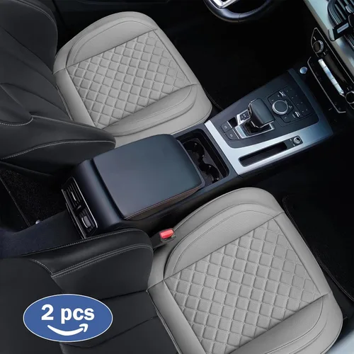 Miniatura 2 de Paquete de 2 fundas de cuero para asiento delantero inferior con bolsillo de almacenamiento, protector universal para asiento de automóvil